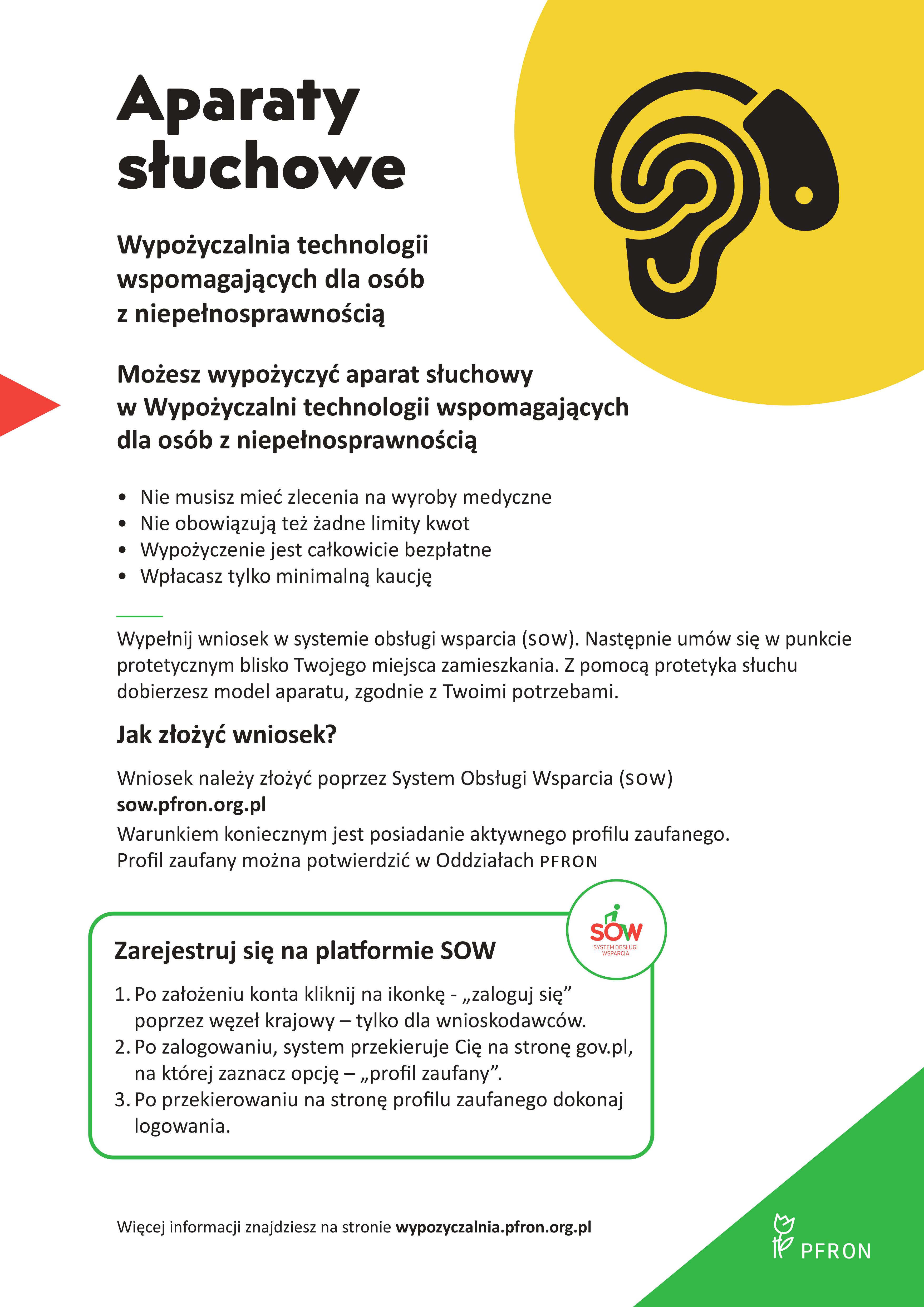 Plakat Wypożyczalnia technologii wspomagających dla osób z niepełnosprawnością